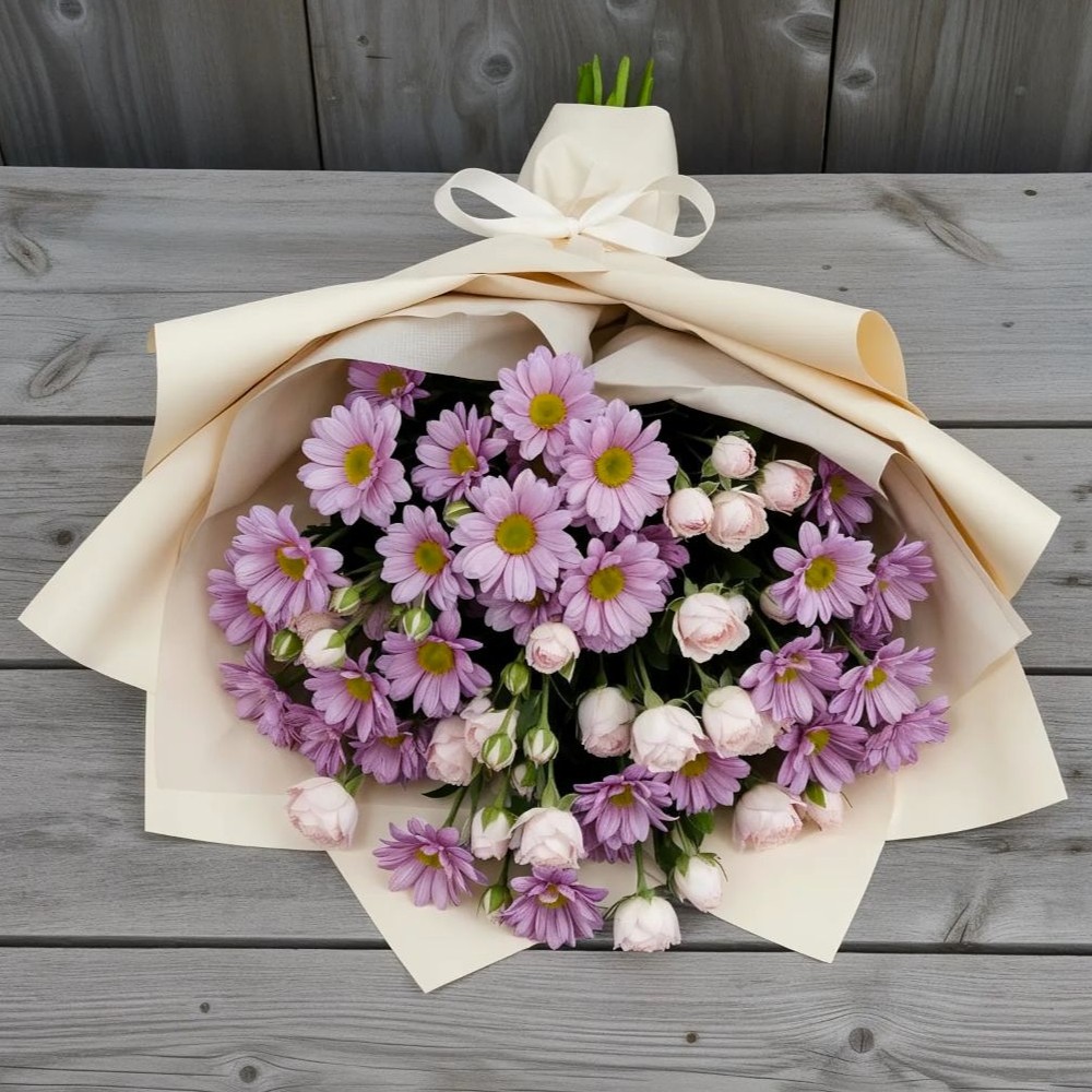 Букет цветов из: Розы и Хризантемы в Дмитриевском