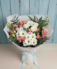 Букет цветов из:  Розы, Лизиантусы и Хризантемы в Дмитриевском