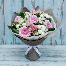 Букет цветов из:  Герберы, Альстромерии и Хризантемы в Дмитриевском