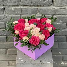 Цветочная композиция из Розы в коробке в Дмитриевском