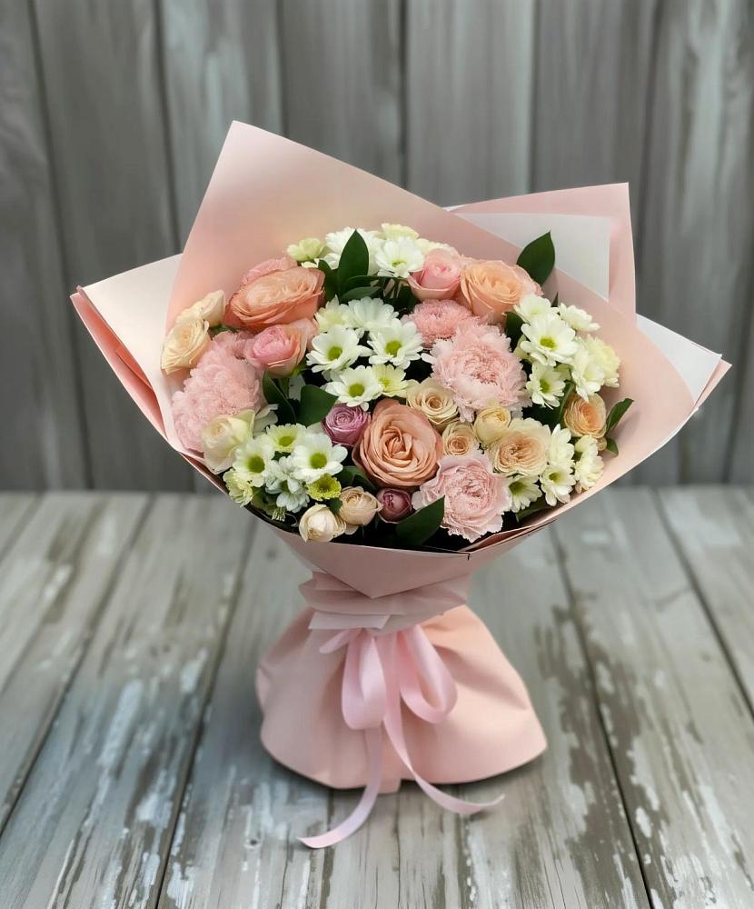 Букет цветов из: Гвоздики, Розы и Хризантемы в Дмитриевском