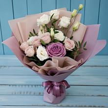 Букет цветов из:  Розы и Лизиантусы в Дмитриевском