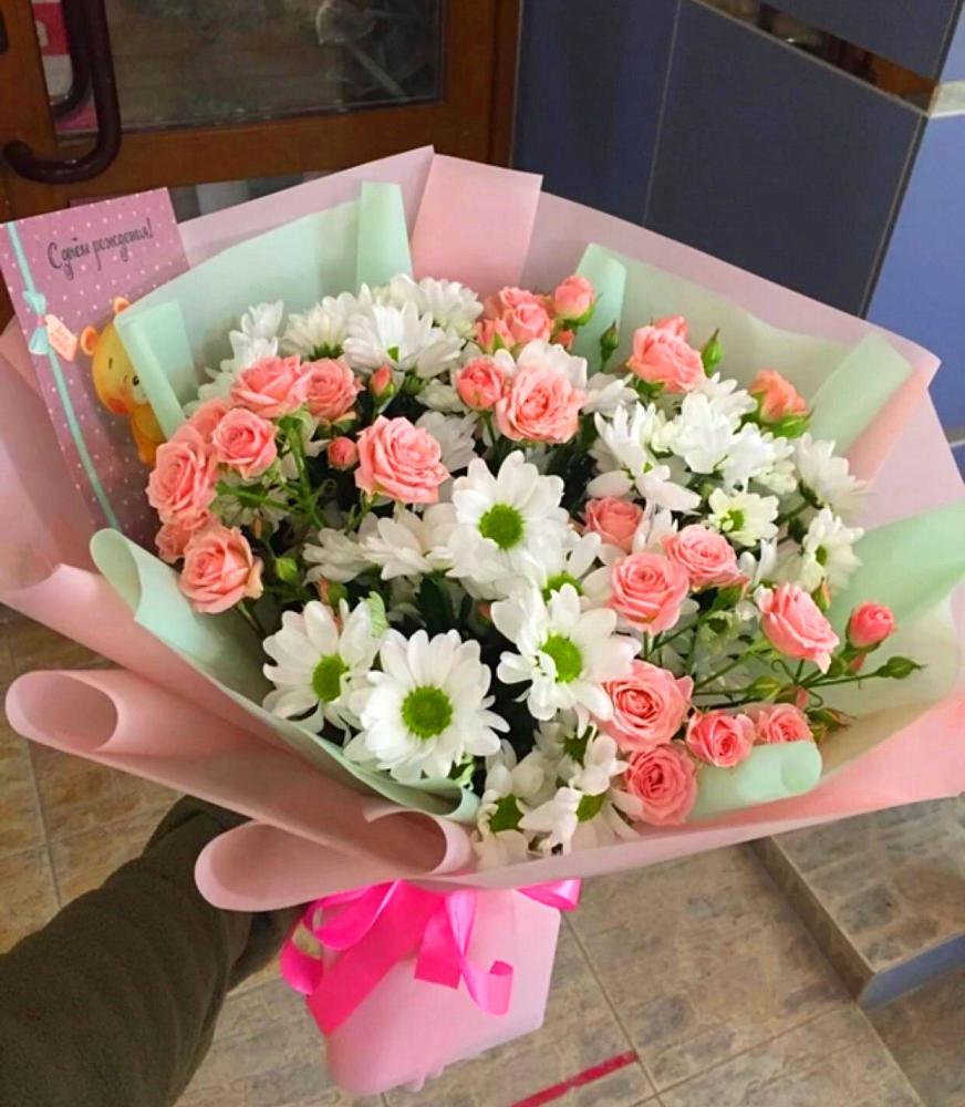 Букет цветов из: Розы и Хризантемы в Дмитриевском