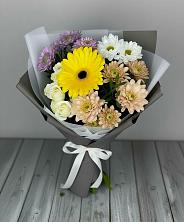 Букет цветов из:  Розы, Герберы и Хризантемы в Дмитриевском