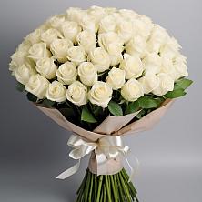 Букет 101 беля роза Белоснежка в Дмитриевском