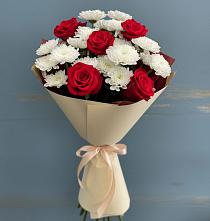 Букет цветов из:  Розы и Хризантемы в Дмитриевском