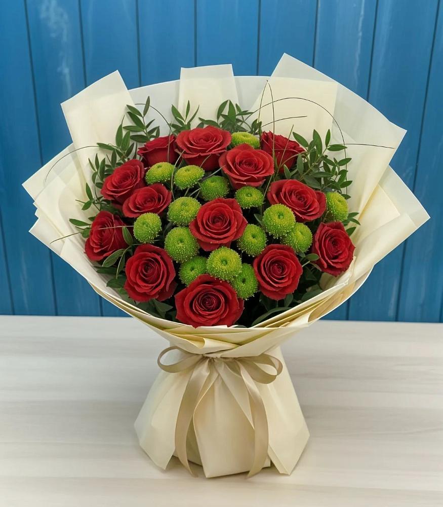 Букет цветов из: Розы и Хризантемы в Дмитриевском